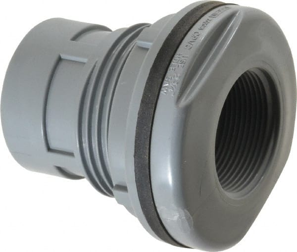 Value Collection - 1-1/2" CPVC Plastic Pipe Bulkhead Tank Adapter - Schedule 80, FIPT x FIPT End Connections - Exact Tooling