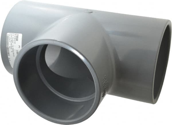 Value Collection - 6" CPVC Plastic Pipe Tee - Schedule 80, Slip x Slip x Slip End Connections - Exact Tooling
