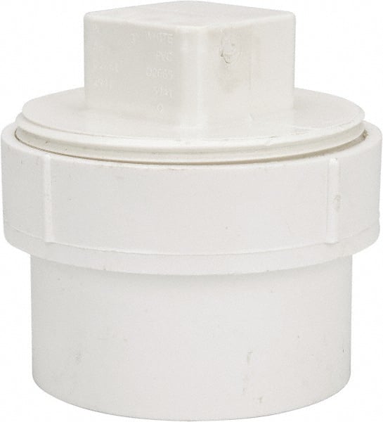 B&K Mueller - 3", PVC Drain, Waste & Vent Pipe Cleanout Adapter - Spig x CO with Plug - Exact Tooling