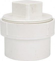 B&K Mueller - 3", PVC Drain, Waste & Vent Pipe Cleanout Adapter - Spig x CO with Plug - Exact Tooling