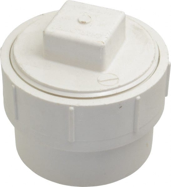 B&K Mueller - 4", PVC Drain, Waste & Vent Pipe Cleanout Adapter - Spig x CO with Plug - Exact Tooling