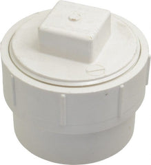 B&K Mueller - 4", PVC Drain, Waste & Vent Pipe Cleanout Adapter - Spig x CO with Plug - Exact Tooling
