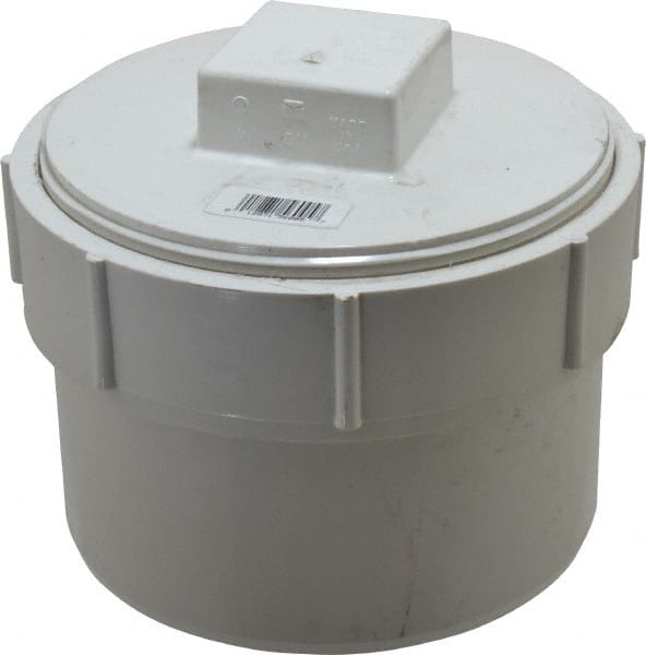 B&K Mueller - 6", PVC Drain, Waste & Vent Pipe Cleanout Adapter - Spig x CO with Plug - Exact Tooling