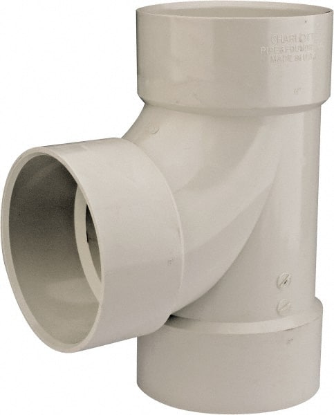 B&K Mueller - 6", PVC Drain, Waste & Vent Pipe Sanitary Tee - Hub x Hub x Hub - Exact Tooling