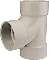 B&K Mueller - 6", PVC Drain, Waste & Vent Pipe Sanitary Tee - Hub x Hub x Hub - Exact Tooling