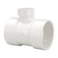 B&K Mueller - 3 x 3 x 1-1/2", PVC Drain, Waste & Vent Pipe Reducing Sanitary Tee - Hub x Hub x Hub - Exact Tooling