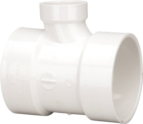 B&K Mueller - 4 x 4 x 2", PVC Drain, Waste & Vent Pipe Reducing Sanitary Tee - Hub x Hub x Hub - Exact Tooling