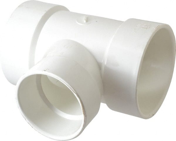 B&K Mueller - 4 x 4 x 3", PVC Drain, Waste & Vent Pipe Reducing Sanitary Tee - Hub x Hub x Hub - Exact Tooling