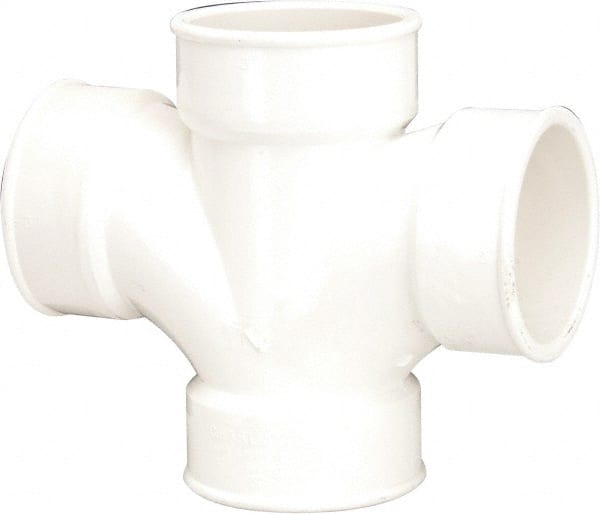B&K Mueller - 3", PVC Drain, Waste & Vent Pipe Sanitary Cross - All Hub - Exact Tooling