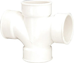 B&K Mueller - 3", PVC Drain, Waste & Vent Pipe Sanitary Cross - All Hub - Exact Tooling