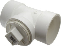 B&K Mueller - 3", PVC Drain, Waste & Vent Pipe Test Tee - Hub x Hub x CO with Plug - Exact Tooling