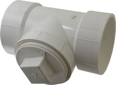 B&K Mueller - 4", PVC Drain, Waste & Vent Pipe Test Tee - Hub x Hub x CO with Plug - Exact Tooling