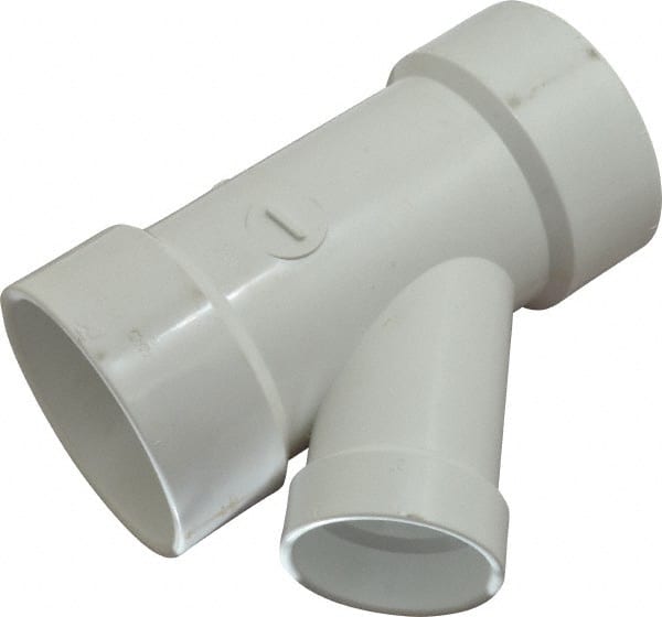 B&K Mueller - 3 x 3 x 2", PVC Drain, Waste & Vent Pipe 45 Wye - Hub x Hub x Hub - Exact Tooling