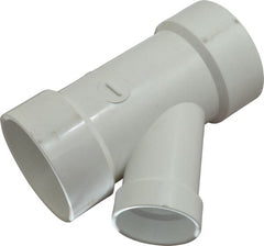 B&K Mueller - 3 x 3 x 2", PVC Drain, Waste & Vent Pipe 45 Wye - Hub x Hub x Hub - Exact Tooling