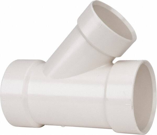 B&K Mueller - 4 x 4 x 3", PVC Drain, Waste & Vent Pipe 45 Wye - Hub x Hub x Hub - Exact Tooling