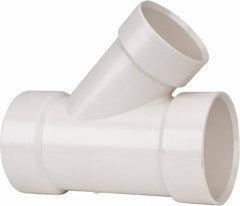 B&K Mueller - 4 x 4 x 3", PVC Drain, Waste & Vent Pipe 45 Wye - Hub x Hub x Hub - Exact Tooling