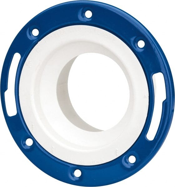 B&K Mueller - 4 x 3" Pipe, 7" OD, PVC Adjustable Closet Flange - 40° Max Working Temp, Hub End Connections - Exact Tooling