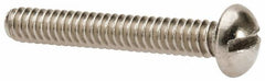 Value Collection - #10-24 UNC, 1-1/4" Length Under Head Slotted Drive Machine Screw - Round Head, Grade 316 Stainless Steel, Uncoated, Without Washer - Exact Tooling