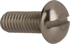 Value Collection - #10-32 UNF, 1/2" Length Under Head Slotted Drive Machine Screw - Round Head, Grade 316 Stainless Steel, Uncoated, Without Washer - Exact Tooling
