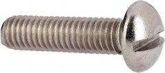 Value Collection - #10-32 UNF, 3/4" Length Under Head Slotted Drive Machine Screw - Round Head, Grade 316 Stainless Steel, Uncoated, Without Washer - Exact Tooling