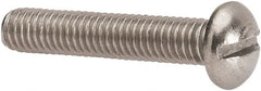 Value Collection - #10-32 UNF, 1" Length Under Head Slotted Drive Machine Screw - Round Head, Grade 316 Stainless Steel, Uncoated, Without Washer - Exact Tooling