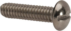 Value Collection - 1/4-20 UNC, 1" Length Under Head Slotted Drive Machine Screw - Round Head, Grade 316 Stainless Steel, Uncoated, Without Washer - Exact Tooling