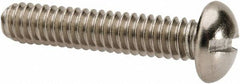 Value Collection - 1/4-20 UNC, 1-1/4" Length Under Head Slotted Drive Machine Screw - Round Head, Grade 316 Stainless Steel, Uncoated, Without Washer - Exact Tooling