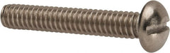 Value Collection - 1/4-20 UNC, 1-1/2" Length Under Head Slotted Drive Machine Screw - Round Head, Grade 316 Stainless Steel, Uncoated, Without Washer - Exact Tooling