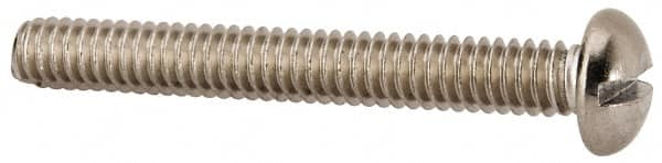 Value Collection - 1/4-20 UNC, 2" Length Under Head Slotted Drive Machine Screw - Round Head, Grade 316 Stainless Steel, Uncoated, Without Washer - Exact Tooling