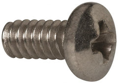 Value Collection - #4-40 UNC, 1/4" Length Under Head Phillips Drive Machine Screw - Pan Head, Grade 316 Stainless Steel, Uncoated, Without Washer - Exact Tooling