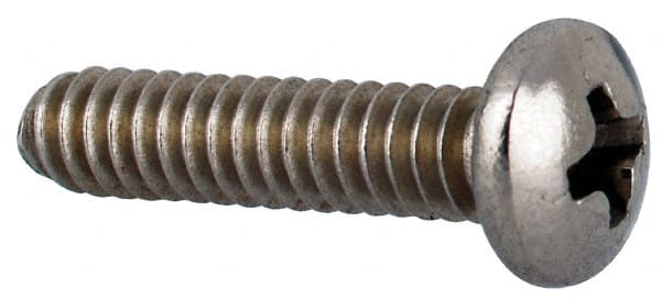 Value Collection - #4-40 UNC, 1/2" Length Under Head Phillips Drive Machine Screw - Pan Head, Grade 316 Stainless Steel, Uncoated, Without Washer - Exact Tooling