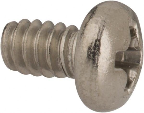 Value Collection - #6-32 UNC, 1/4" Length Under Head Phillips Drive Machine Screw - Pan Head, Grade 316 Stainless Steel, Uncoated, Without Washer - Exact Tooling