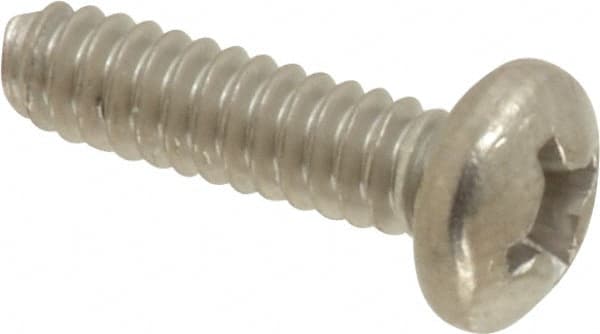 Value Collection - #6-32 UNC, 1/2" Length Under Head Phillips Drive Machine Screw - Pan Head, Grade 316 Stainless Steel, Uncoated, Without Washer - Exact Tooling