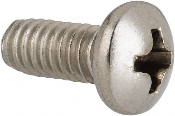 Value Collection - #8-32 UNC, 3/8" Length Under Head Phillips Drive Machine Screw - Pan Head, Grade 316 Stainless Steel, Uncoated, Without Washer - Exact Tooling