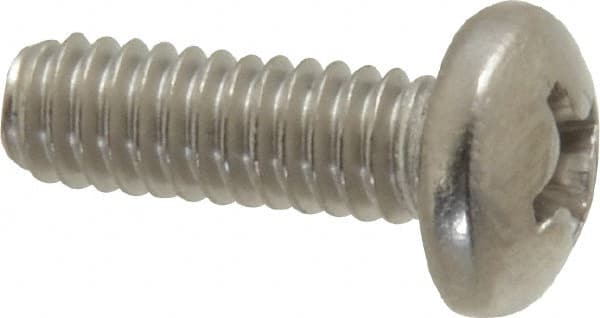 Value Collection - #8-32 UNC, 1/2" Length Under Head Phillips Drive Machine Screw - Pan Head, Grade 316 Stainless Steel, Uncoated, Without Washer - Exact Tooling