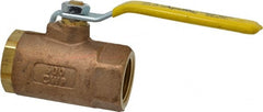 Apollo - 1" Pipe, Standard Port, Bronze Standard Ball Valve - 2 Piece, Inline - One Way Flow, FNPT x FNPT Ends, Lever Handle, 600 WOG, 150 WSP - Exact Tooling