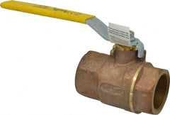 Apollo - 1-1/2" Pipe, Standard Port, Bronze Standard Ball Valve - 2 Piece, Inline - One Way Flow, FNPT x FNPT Ends, Lever Handle, 600 WOG, 125 WSP - Exact Tooling
