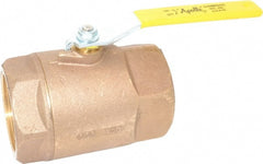 Apollo - 3" Pipe, Standard Port, Bronze Standard Ball Valve - 2 Piece, Inline - One Way Flow, FNPT x FNPT Ends, Lever Handle, 600 WOG, 125 WSP - Exact Tooling