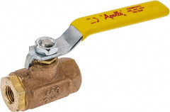 Apollo - 1/4" Pipe, Standard Port, Bronze Steam Service Ball Valve - 2 Piece, Inline - One Way Flow, FNPT x FNPT Ends, Lever Handle, 600 WOG, 250 WSP - Exact Tooling