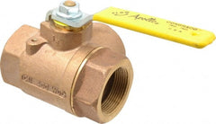 Apollo - 1-1/2" Pipe, Large Port, Bronze Standard Ball Valve - Three Way, FNPT x FNPT x FNPT Ends, Lever Handle, 400 WOG - Exact Tooling