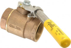 Apollo - 2" Pipe, Bronze Standard Ball Valve - 2 Piece, Inline - One Way Flow, FNPT x FNPT Ends, Deadman Lever (Spring Return to Close) Handle, 600 WOG, 150 WSP - Exact Tooling
