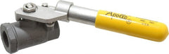 Apollo - 3/4" Pipe, Carbon Steel Standard Ball Valve - 2 Piece, Inline - One Way Flow, FNPT x FNPT Ends, Deadman Lever (Spring Return to Close) Handle, 2,000 WOG, 150 WSP - Exact Tooling