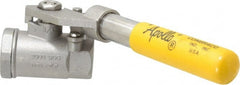 Apollo - 3/4" Pipe, Stainless Steel Standard Ball Valve - 2 Piece, Inline - One Way Flow, FNPT x FNPT Ends, Deadman Lever (Spring Return to Close) Handle, 2,000 WOG, 150 WSP - Exact Tooling