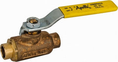 Apollo - 3/8" Pipe, Standard Port, Bronze Standard Ball Valve - 2 Piece, Inline - One Way Flow, Soldered x Soldered Ends, Lever Handle, 600 WOG, 125 WSP - Exact Tooling