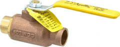 Apollo - 3/4" Pipe, Standard Port, Bronze Standard Ball Valve - 2 Piece, Inline - One Way Flow, Soldered x Soldered Ends, Lever Handle, 600 WOG, 125 WSP - Exact Tooling
