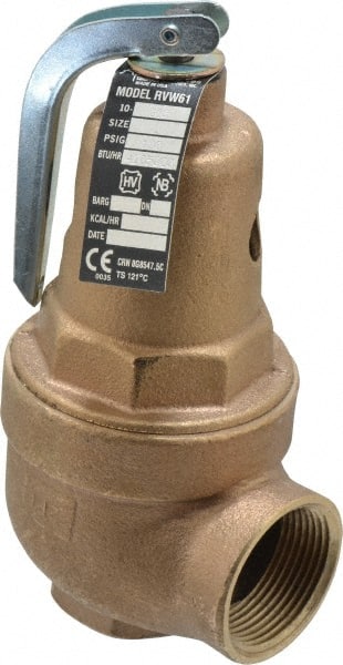Conbraco - 1" Inlet, 1-1/4" Outlet, ASME Section IV Safety Relief Valve - 100 Max psi, Bronze, 4,105,000 BTUs - Exact Tooling