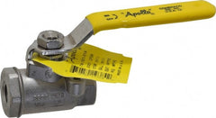 Apollo - 1/4" Pipe, Stainless Steel Standard Ball Valve - 2 Piece, Inline - One Way Flow, FNPT x FNPT Ends, Lever Handle, 2,000 WOG, 150 WSP - Exact Tooling