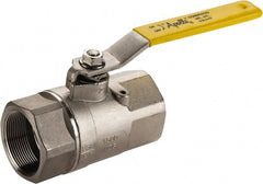 Apollo - 2" Pipe, Stainless Steel Standard Ball Valve - 2 Piece, Inline - One Way Flow, FNPT x FNPT Ends, Lever Handle, 1,500 WOG, 150 WSP - Exact Tooling