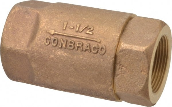 Conbraco - 1-1/2" Bronze Check Valve - Inline, FNPT x FNPT - Exact Tooling
