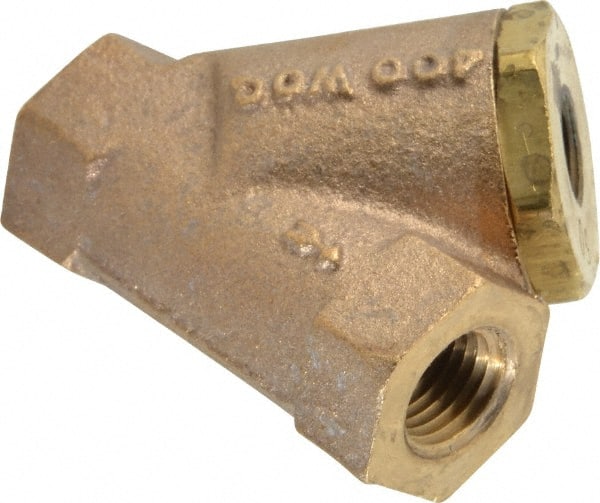 Conbraco - 1/4" Pipe, FNPT Ends, Cast Bronze Y-Strainer - 400 psi WOG Rating - Exact Tooling